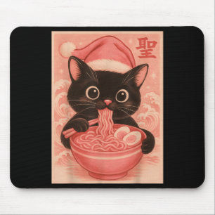 Weihnachtskatze Pink Santa Kawaii Anime Christmas Mousepad