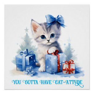 Weihnachtskatze Poster