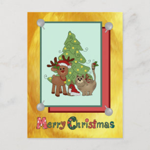 Weihnachtskatze Postkarte
