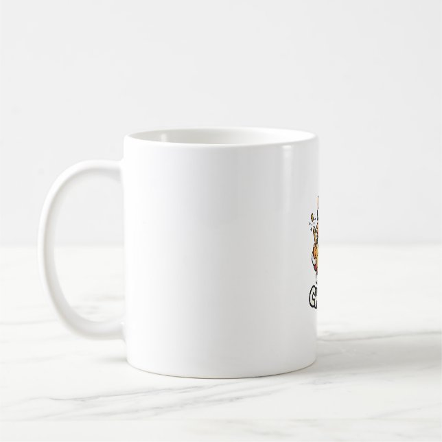 Weihnachtskatze Prost-Vektor-Design Kaffeetasse (Links)