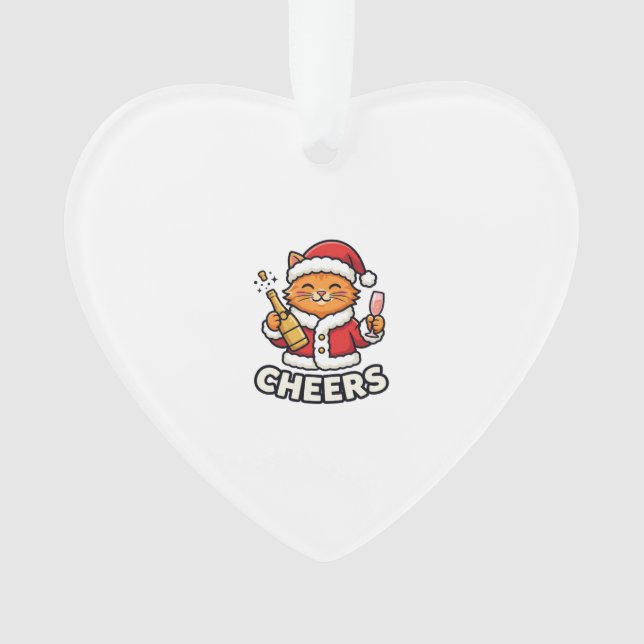 Weihnachtskatze Prostet Vektordesign Ornament (Vorderseite)