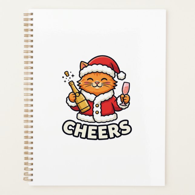 Weihnachtskatze Prostet Vektordesign Planer (Vorderseite)