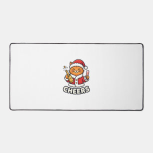 Weihnachtskatze Prostet Vektordesign Schreibtischunterlage