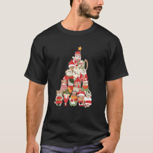 Weihnachtskatze Ree Frohe Weihnachten Retro Groovy T-Shirt
