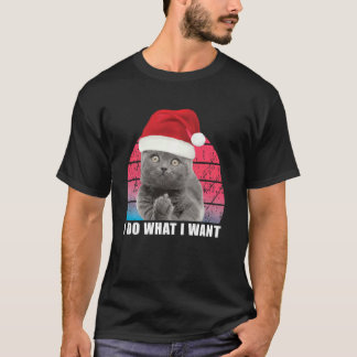 Weihnachtskatze Retro I Do, was ich Gewollt Cat Fu T-Shirt