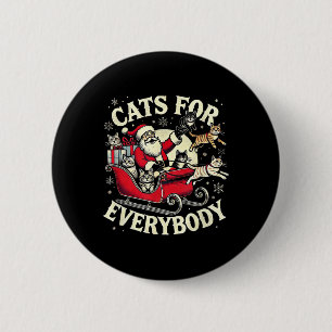 Weihnachtskatze Santa Katzenliebhaber Weihnachten Button