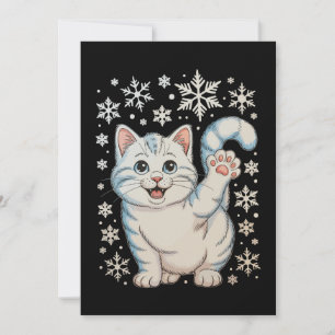 Weihnachtskatze Schneeflocken Kätzchen Schnee Urla Feiertagskarte