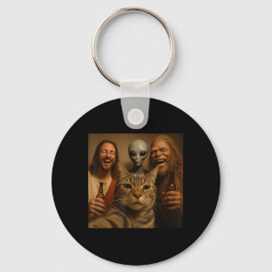 Weihnachtskatze Selfie Bigfoot An Alien &Amp; Schlüsselanhänger