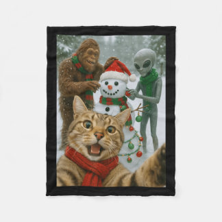 Weihnachtskatze Selfie mit Bigfoot Alien & Amp Fleecedecke
