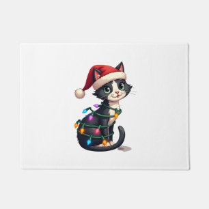 Weihnachtskatze Smoking schwarze Katze xmas Lichte Fußmatte