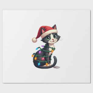 Weihnachtskatze Smoking schwarze Katze xmas Lichte Geschenkpapier