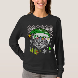 Weihnachtskatze Snowflake Rentier T-Shirt