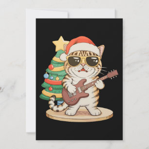 Weihnachtskatze spielt Gitarre Rock Jazz Weihnacht Feiertagskarte