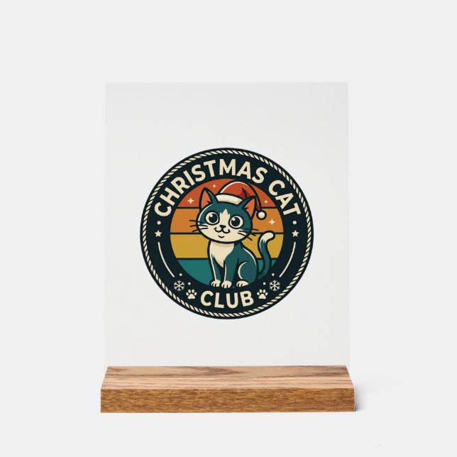 Weihnachtskatze Süße Kitty Design - Weihnachtskatz Acrylschild (Vorderseite)