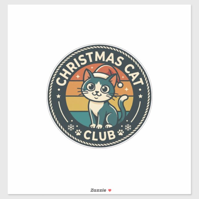 Weihnachtskatze Süße Kitty Design - Weihnachtskatz Aufkleber (Blatt)