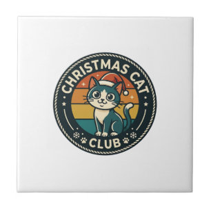 Weihnachtskatze Süße Kitty Design - Weihnachtskatz Fliese