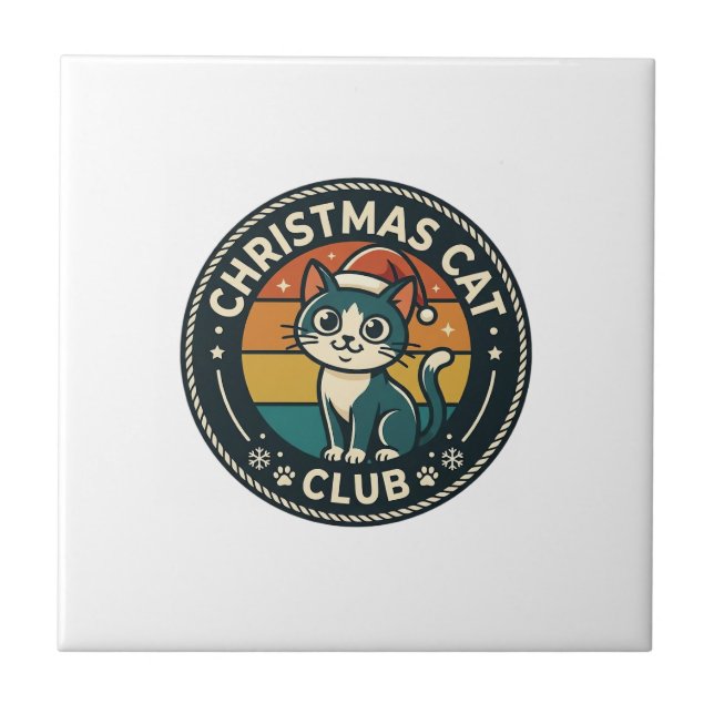 Weihnachtskatze Süße Kitty Design - Weihnachtskatz Fliese (Vorderseite)