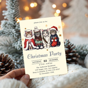 Weihnachtskatze Süße Weihnachtskatzenparty Einladung