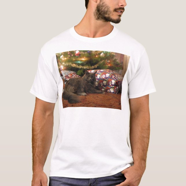 Weihnachtskatze T-Shirt (Vorderseite)