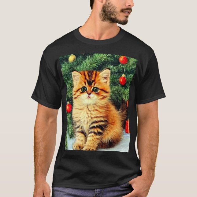 Weihnachtskatze T-Shirt (Vorderseite)
