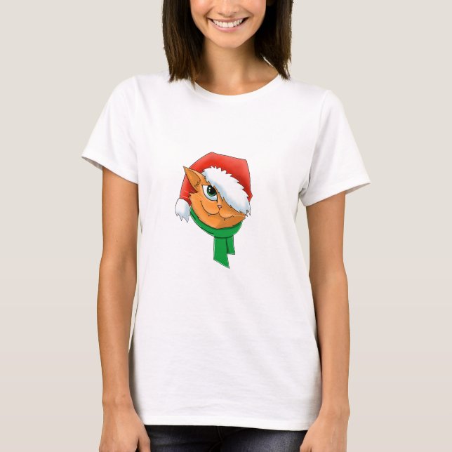 Weihnachtskatze T-Shirt (Vorderseite)