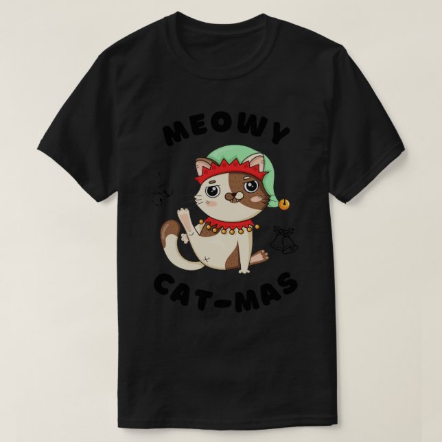 Weihnachtskatze T-Shirt (Design vorne)