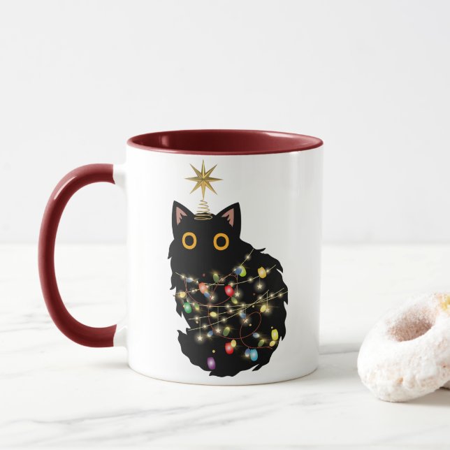 Weihnachtskatze Tasse (Mit Donut)