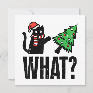 Weihnachtskatze Tipping Xmas Tree Funny Einladung