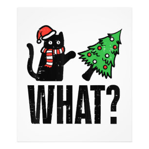 Weihnachtskatze Tipping Xmas Tree Funny Fotodruck