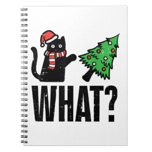 Weihnachtskatze Tipping Xmas Tree Funny Notizblock