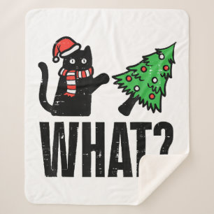 Weihnachtskatze Tipping Xmas Tree Funny Sherpadecke