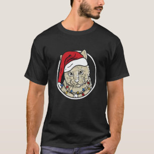 Weihnachtskatze und Katze Weihnachten mit Santa Hu T-Shirt