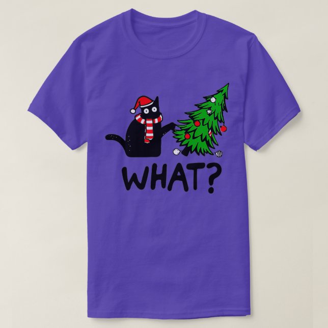 Weihnachtskatze Was T-Shirt (Design vorne)