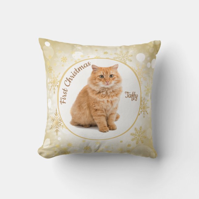 Weihnachtskatze Weihnachtsgebäck Kissen (Vorderseite)