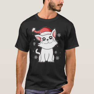 Weihnachtskatze Weihnachtshut Miete Cat T-Shirt