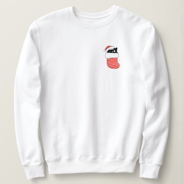 Weihnachtskatze, Weihnachtskraut, Katze, Katze Sweatshirt (Design vorne)