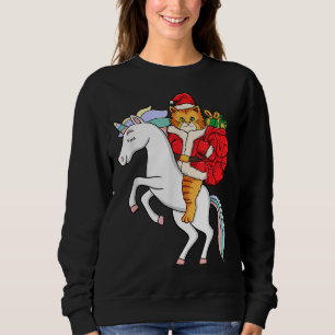 Weihnachtskatze Weihnachtsmann Hat Unicorn Xmas Sweatshirt