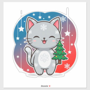 🐱 Weihnachtskatze Winterdekoration Für Katzenlieb Aufkleber