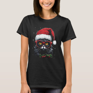 Weihnachtskatze Xmas Feiertag Kitty Lustige Katzen T-Shirt