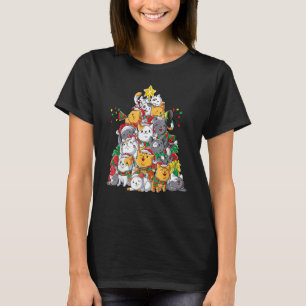 Weihnachtskatze Xmas Santa Katze Weihnachtsbaum T-Shirt