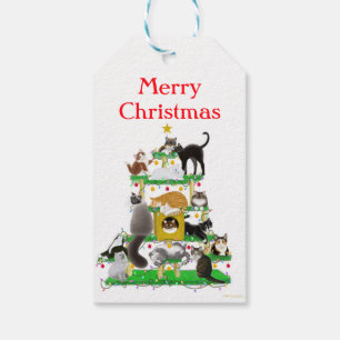 Weihnachtskatzen-Baum-Geschenk-Umbauten Geschenkanhänger