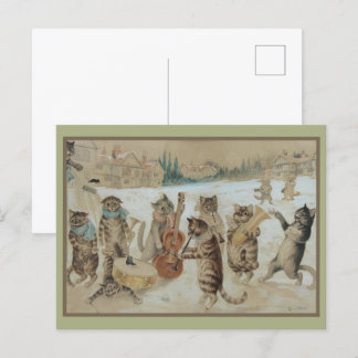 Weihnachtskatzen: Carol Singing von Louis William Postkarte