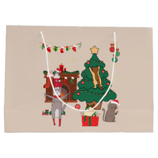 Weihnachtskatzen Chaos Große Geschenktüte