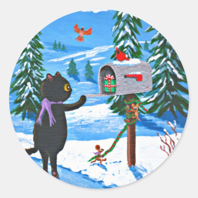Weihnachtskatzen Creationarts Sticker (Vorderseite)