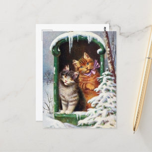 Weihnachtskatzen Feiertag Postkarte