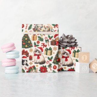 Weihnachtskatzen Feiertags-Geschenkpapier Geschenkpapier