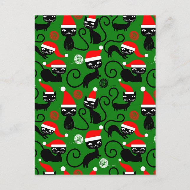Weihnachtskatzen Feiertagspostkarte (Vorderseite)