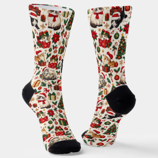 Weihnachtskatzen-Feiertagssocken Socken
