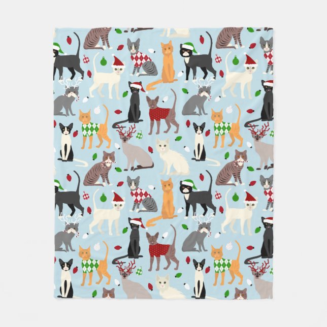 Weihnachtskatzen Fleece Blanket (Vorderseite)