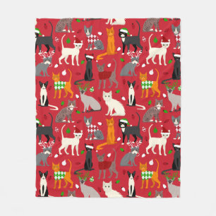 Weihnachtskatzen Fleecedecke